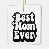 Best Mom Ever Retro Photo Christmas Keepsake  セラミックオーナメント (左)