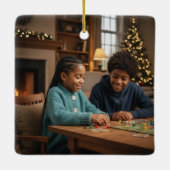 Best Mom Ever Retro Photo Christmas Keepsake  セラミックオーナメント (裏面)