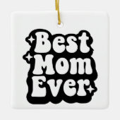 Best Mom Ever Retro Photo Christmas Keepsake  セラミックオーナメント (正面)
