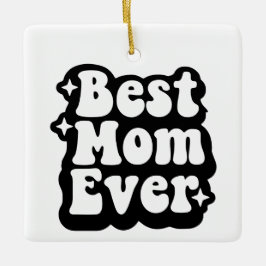Best Mom Ever Retro Photo Christmas Keepsake  セラミックオーナメント