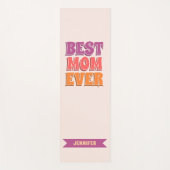 Best Mom Ever Retro Pink Colorful Custom Name ヨガマット (正面)