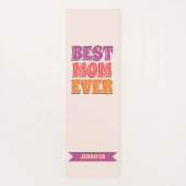 Best Mom Ever Retro Pink Colorful Custom Name ヨガマット (裏面)