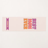 Best Mom Ever Retro Pink Colorful Custom Name ヨガマット (正面(横))