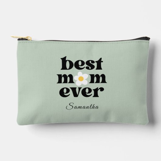 Best Mom Ever Sage Green Personalized  アクセサリーポーチ (正面)