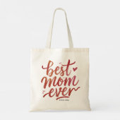 Best Mom Ever Simple Modern Chic Brown Calligraphy トートバッグ (裏面)
