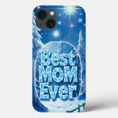 Best Mom Ever Snowy Scene iPhone Case Case-Mate iPhoneケース (裏面)