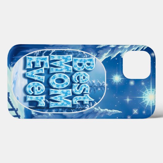 Best Mom Ever Snowy Scene iPhone Case Case-Mate iPhoneケース (裏面 (横))