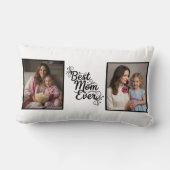Best Mom Ever Sparkling Star 2 Photo Keepsake ランバークッション (裏面)