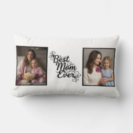 Best Mom Ever Sparkling Star 2 Photo Keepsake ランバークッション