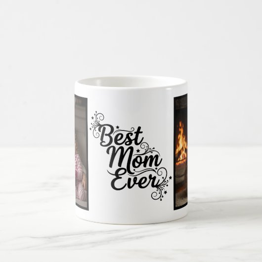 Best Mom Ever Sparkling Stars 2 Photo Keepsake コーヒーマグカップ (中央)