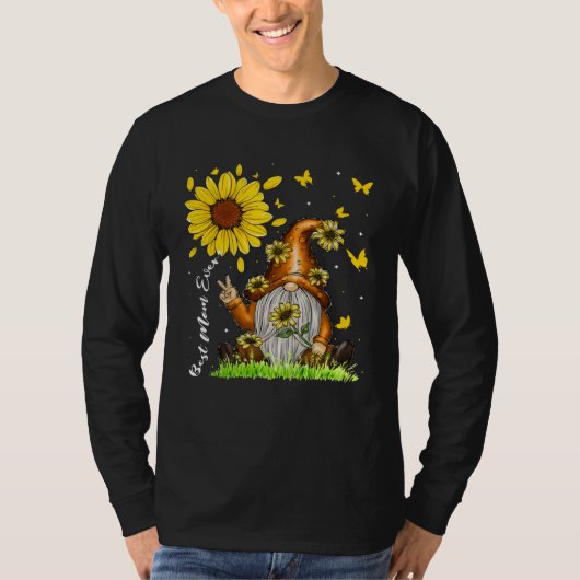 Best Mom Ever Sunflower Gnome  Cute Mother s Day Tシャツ (正面)