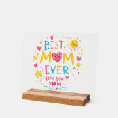 Best Mom Ever T-Shirt アクリルサイン (傾斜)