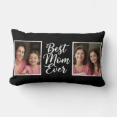 Best Mom Ever Then & Now Custom 2 Photo Keepsake ランバークッション (正面)