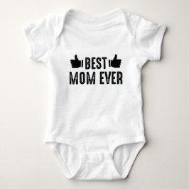 Best Mom Ever Thumbs Up Funny Mother's Day Gift ベビーボディスーツ