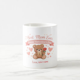 Best Mom Ever Valentine Heart Postcard コーヒーマグカップ