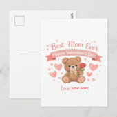 Best Mom Ever Valentine Heart Postcard ポストカード (正面/裏面)