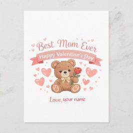 Best Mom Ever Valentine Heart Postcard ポストカード