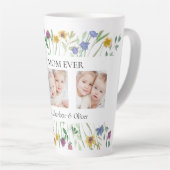 Best Mom Ever Wildflower Photo Mother's Day  カフェラテマグ (右アングル)