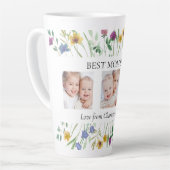 Best Mom Ever Wildflower Photo Mother's Day  カフェラテマグ (左アングル)