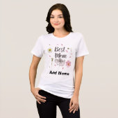 Best Mom Floral Gift - Custom Mother's Day Gift トライブレンドＴシャツ (正面全面)
