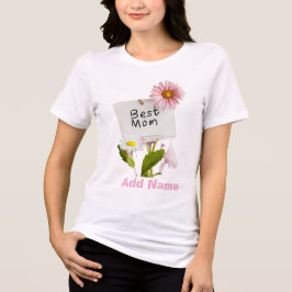 Best Mom Floral Pink Daisy Mother's Day Gift トライブレンドTシャツ