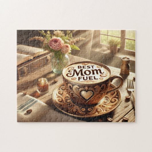 Best Mom Fuel Cozy Coffee Moment ジグソーパズル (横)