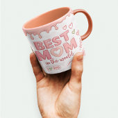 Best Mom in the World Pink Custom Text & Photo コーヒーマグカップ