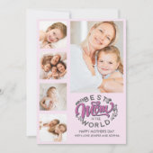 Best Mom In the World Scrip Photos Mom Pink サンキューカード (正面)