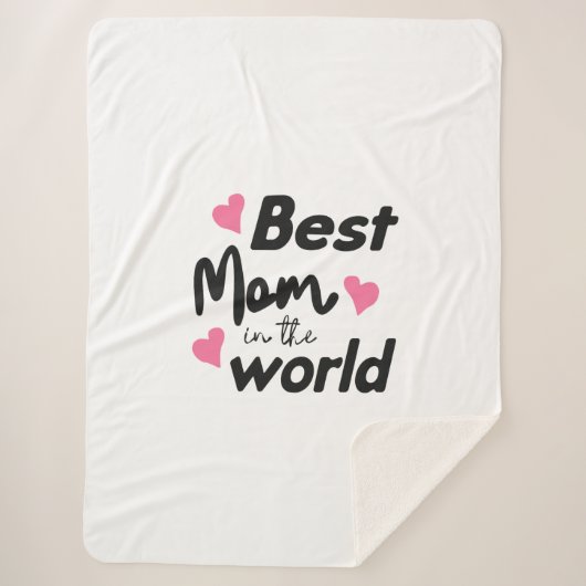 Best mom in the world  Sherpa Blanket Throw  シェルパブランケット (正面)