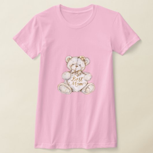Best Mom Mother's Day Teddy Bear Tシャツ (レイダウン)