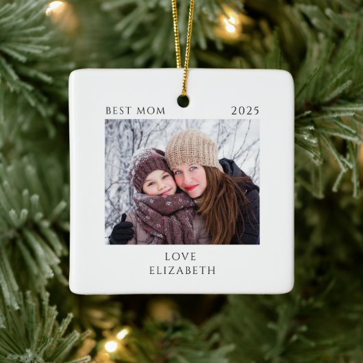 Best Mom Photo セラミックオーナメント (ツリー)