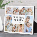 Best Mom Photo Collage フォトプラーク<br><div class="desc">Personalized "Best Mom Ever" Photo Plaque with Easel Stand. This fun and stylish photo plaque is a perfect way to showcase cherished memories. The design features space for eight photos, creating a border around the edge while keeping the focus on the meaningful text in the center. At the center, "Best...</div>