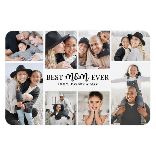 Best Mom Photo Collage マグネット (横)