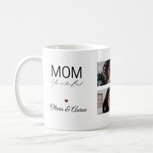 Best Mom Photo Collage Mug コーヒーマグカップ (左)