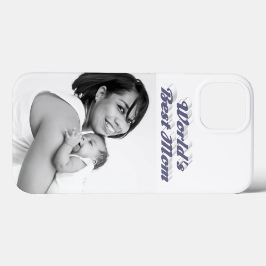 Best Mom photo gray text Case-Mate iPhoneケース (裏面 (横))