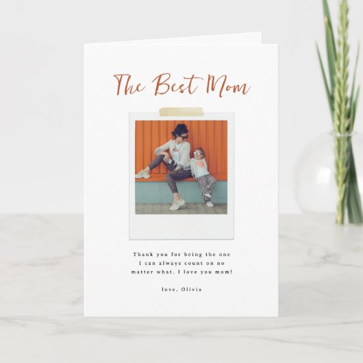 Best Mom Photo Minimal Script Design シーズンカード (正面)