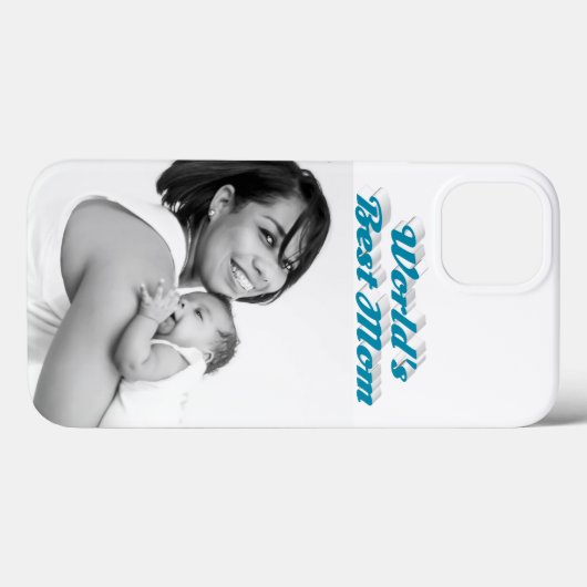 Best Mom photo sky blue text Case-Mate iPhoneケース (裏面 (横))