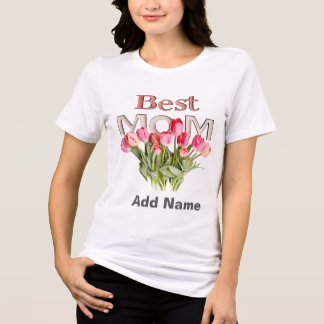 Best Mom Pink Tulips - Elegant Mother's Day Gift  トライブレンドＴシャツ
