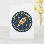 Best Mom Rocket Ship Mommy Birthday Mother's Day カード (黄色い花)
