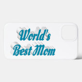 Best Mom sky blue text Case-Mate iPhoneケース (裏面 (横))
