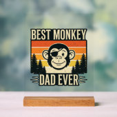 Best Monkey Dad Ever Vintage Monkey Father Shirt_1 アクリルサイン (ニュートラル)
