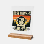 Best Monkey Dad Ever Vintage Monkey Father Shirt_1 アクリルサイン (傾斜)