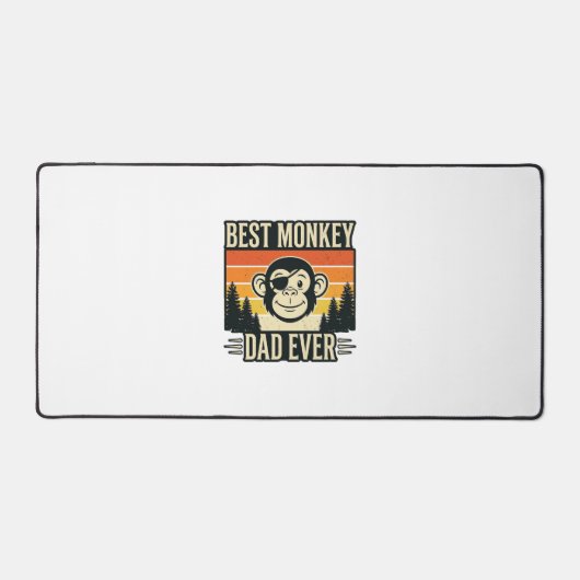 Best Monkey Dad Ever Vintage Monkey Father Shirt_1 デスクマット (正面)