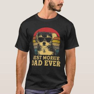 Best Morkie Dad Ever Dog Lovers Retro Vintage Tシャツ