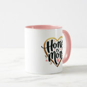Best Mother Gift "Home is Mom" – Heart Shape マグカップ (正面右)