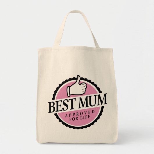 Best mum approved for life pink bag トートバッグ (正面)
