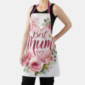 Best Mum Aquarell Blumenherz Design エプロン (インサイチュ)