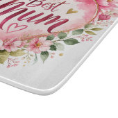 Best Mum Aquarell Blumenherz Design カッティングボード (角)