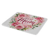 Best Mum Aquarell Blumenherz Design カッティングボード (角)