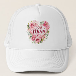 Best Mum Aquarell Blumenherz Design キャップ